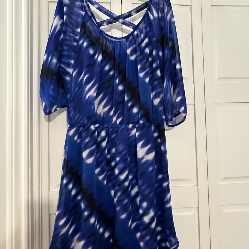 Express Blue Tie-Dye Women's Dress - Size M